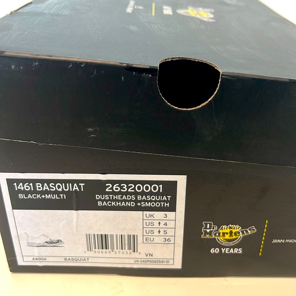 NIB EXTREMELY RARE AUTHENTIC DR MARTENS BASQUIAT 1461 UK3/ US5 - Picture 2 of 10